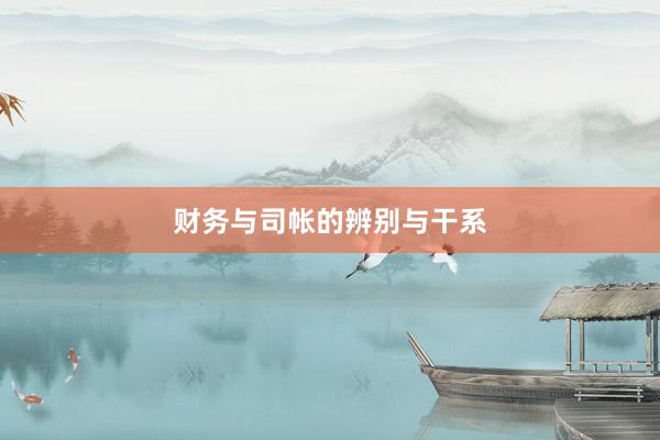 财务与司帐的辨别与干系